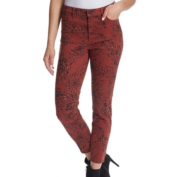 JR408 Ella Moss Sable Cheetah Swirl High-Rise Printed Ankle Skinny Jeans Size 24 - Picture 1 of 1